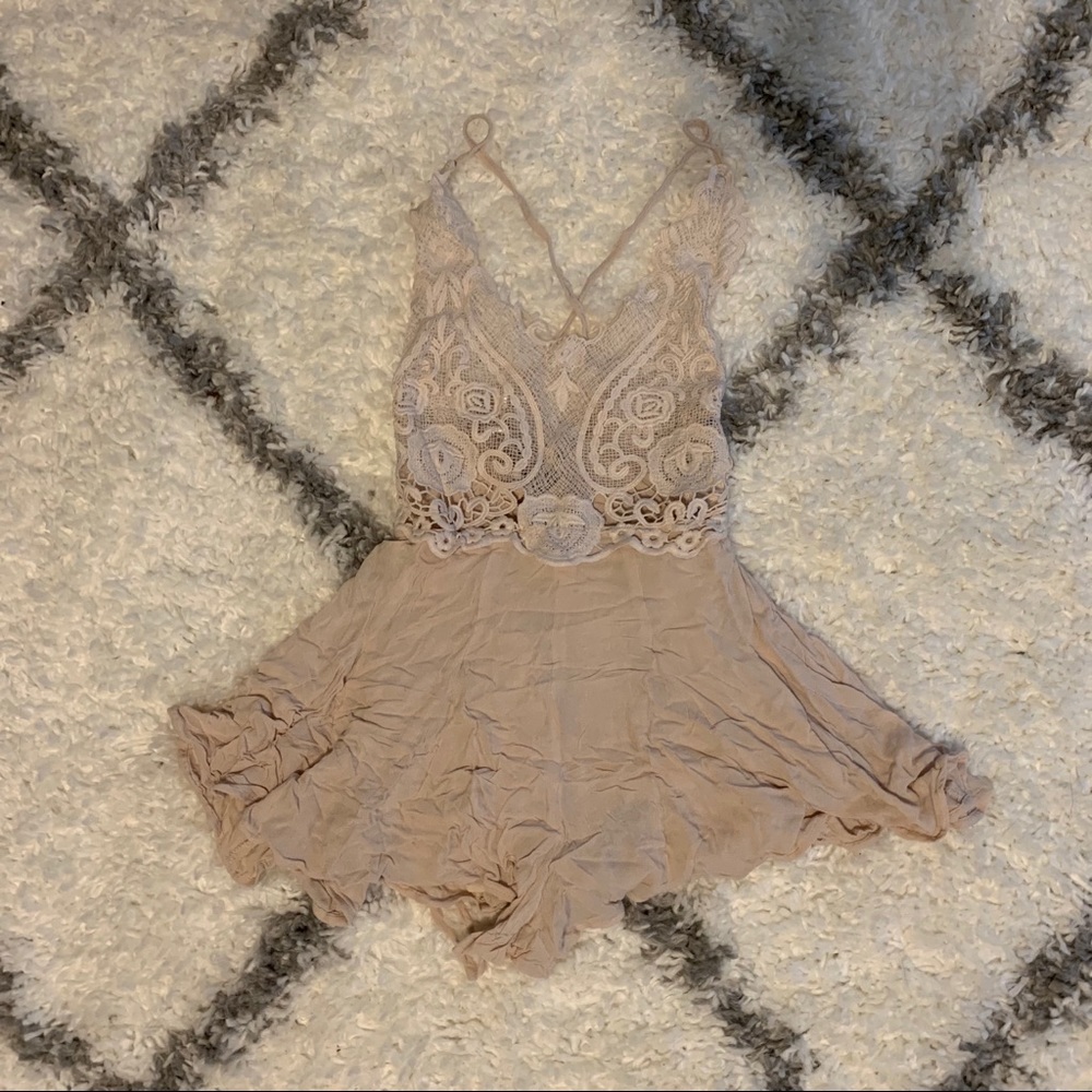 Nude and lace playsuit